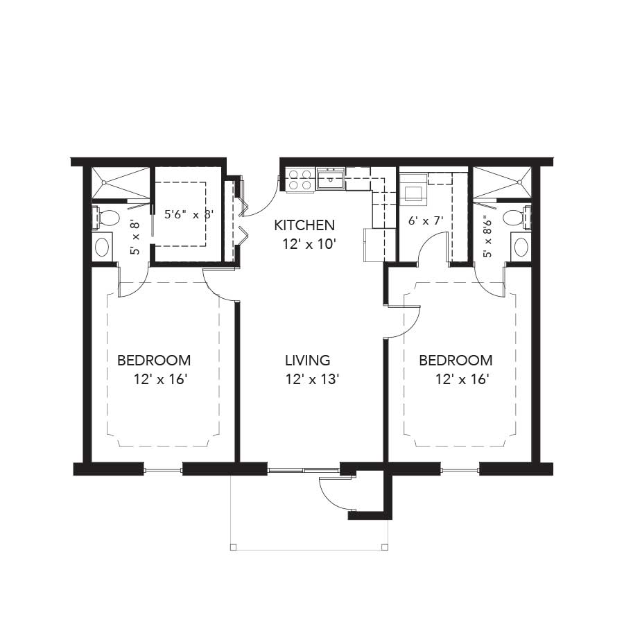 Two Bedroom at Kirby Pines