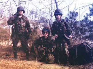 Caroline (center) in Korea in 1985