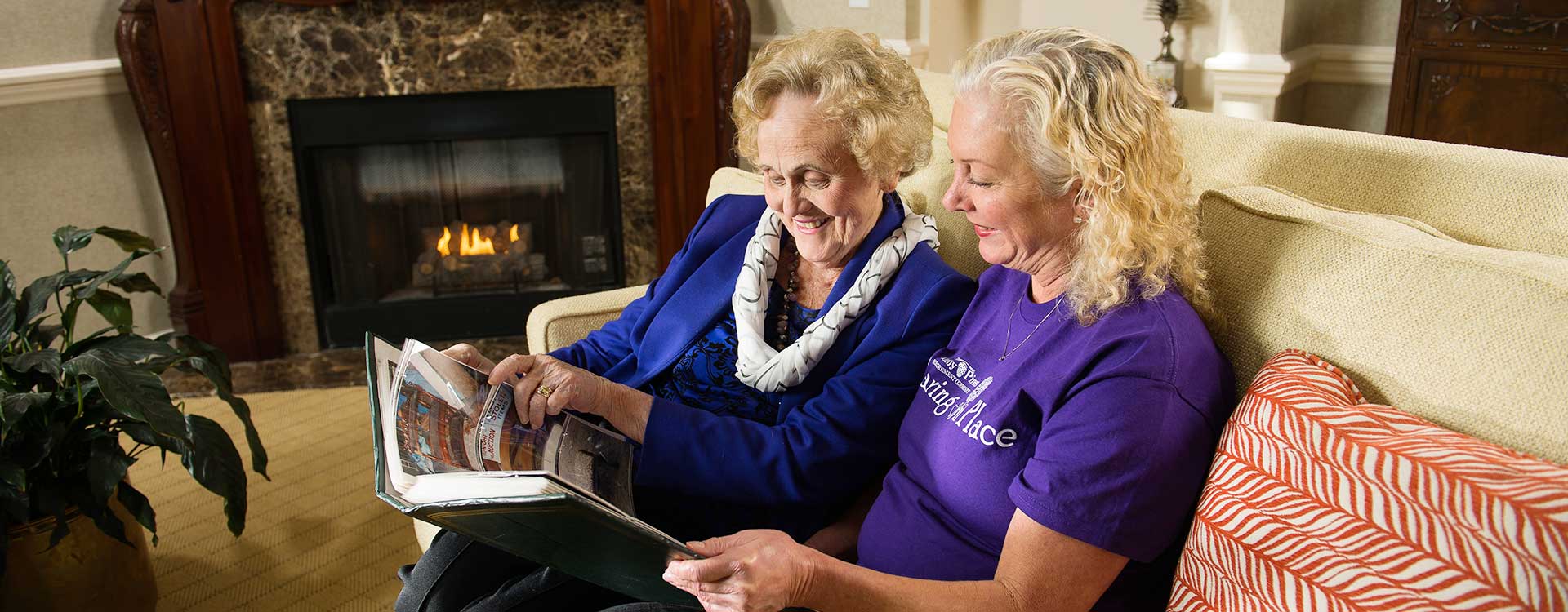 Retired woman with careworker
