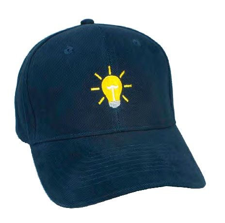 baseball cap with a lightbulb