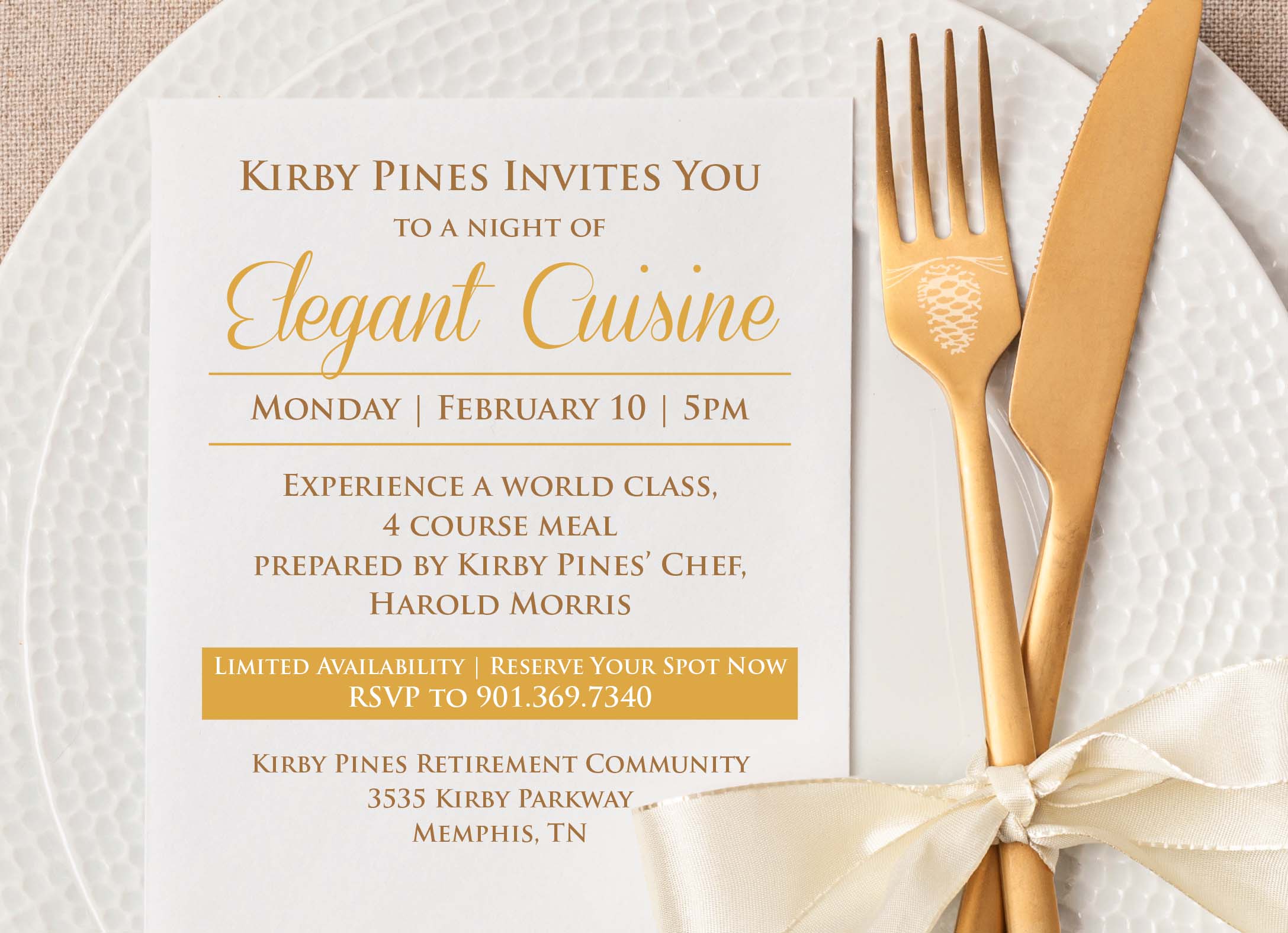 Kirby invites you to a night of elegant cuisine