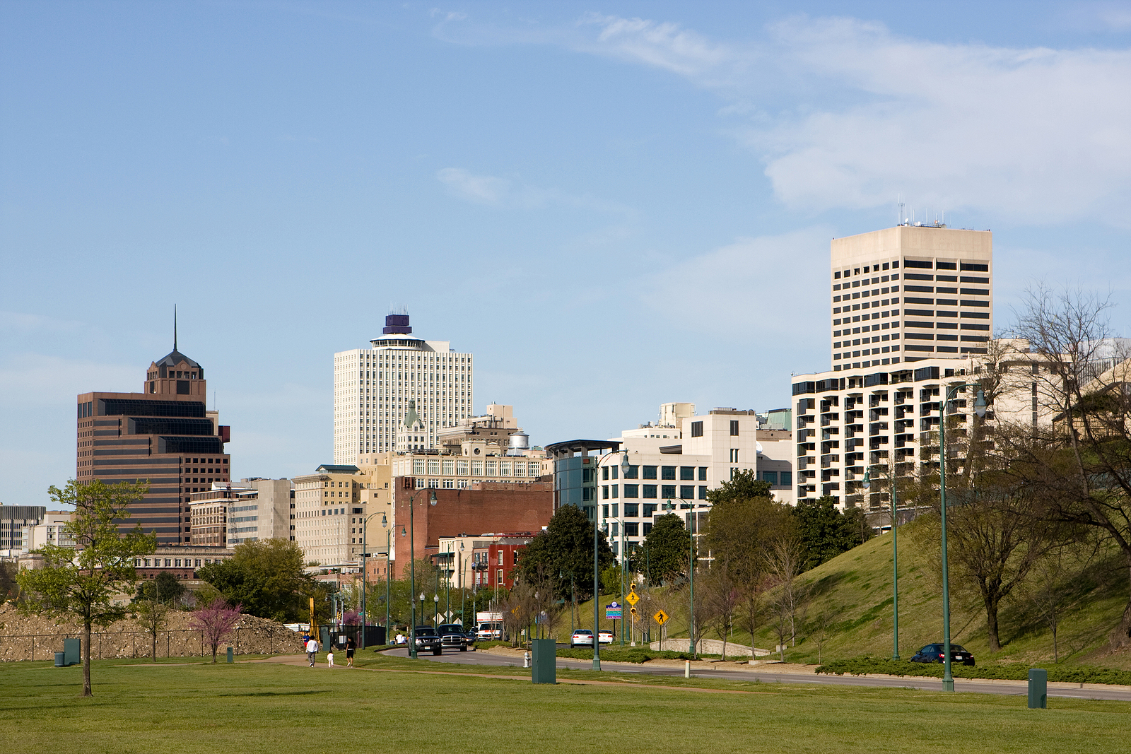 Memphis skyline view from a park