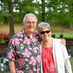 man and woman outside