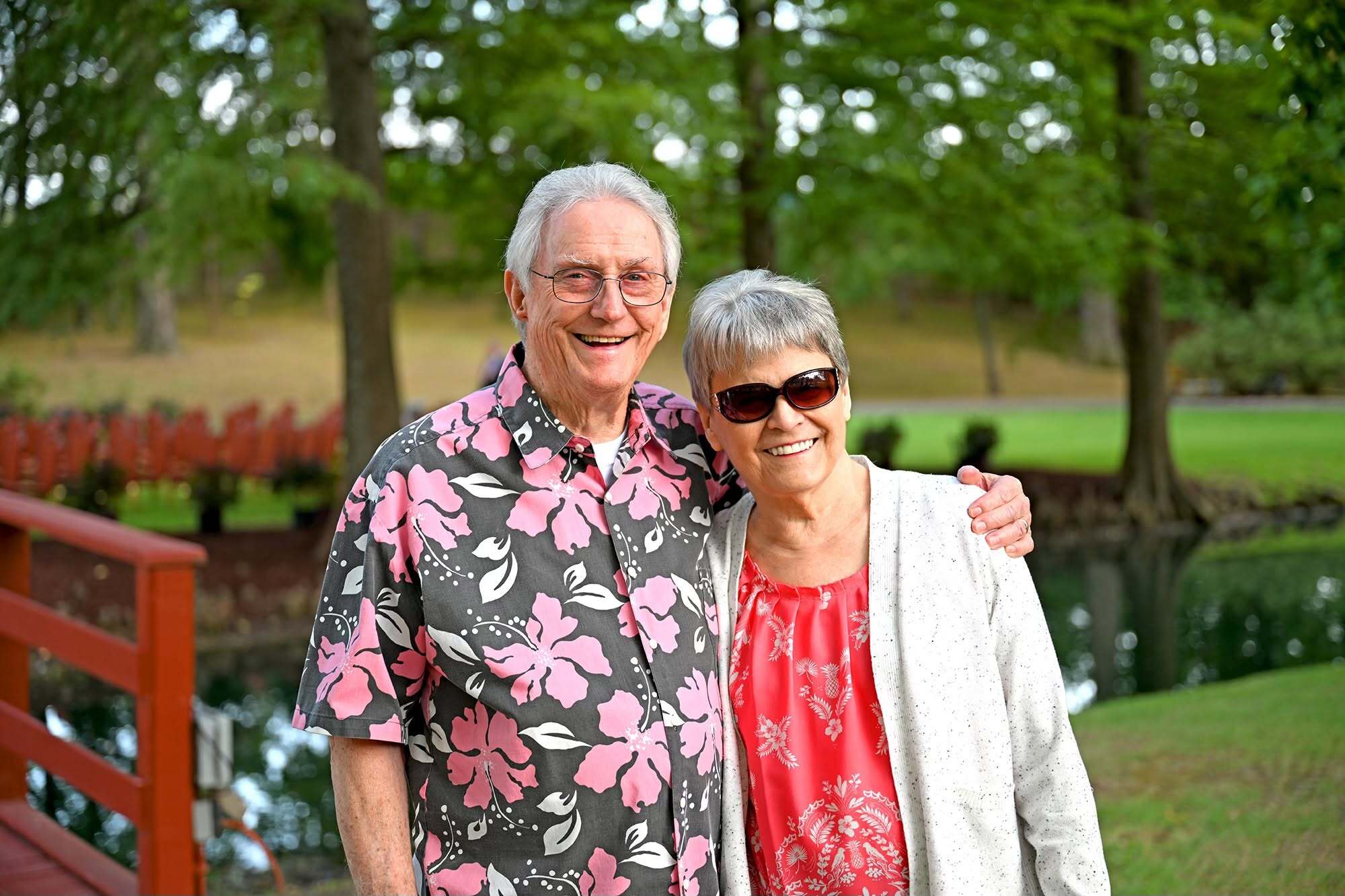 man and woman outside