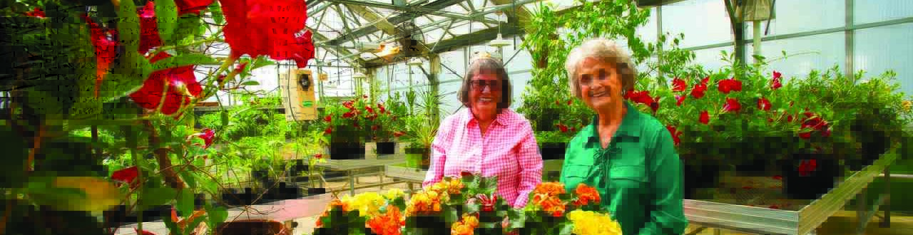 2 women in garden